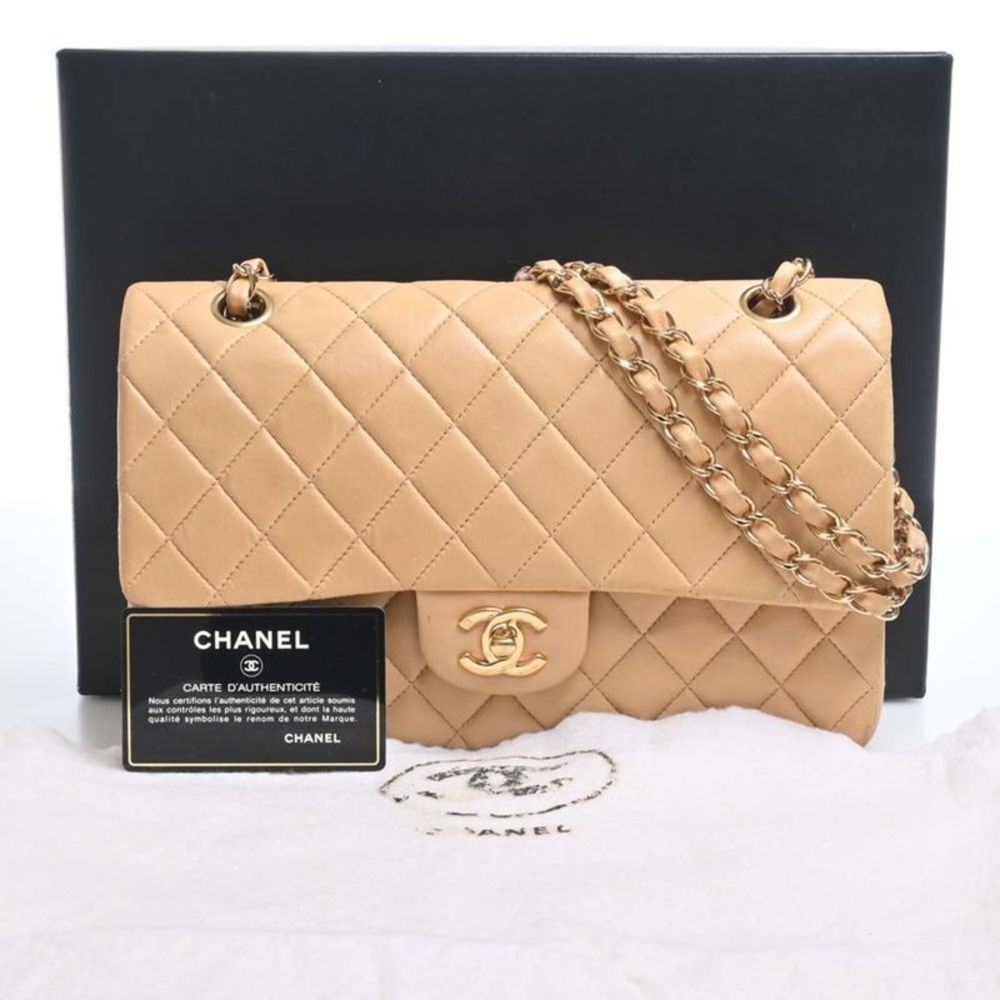 Chanel Double Flap Beige Leather Shoulder Bag (Pre-Owned) - Picture 5 of 10